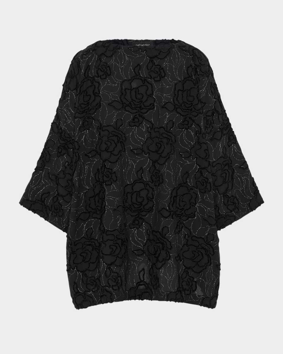 3/4-Sleeve Bateau-Neck Tunic (Long Length)